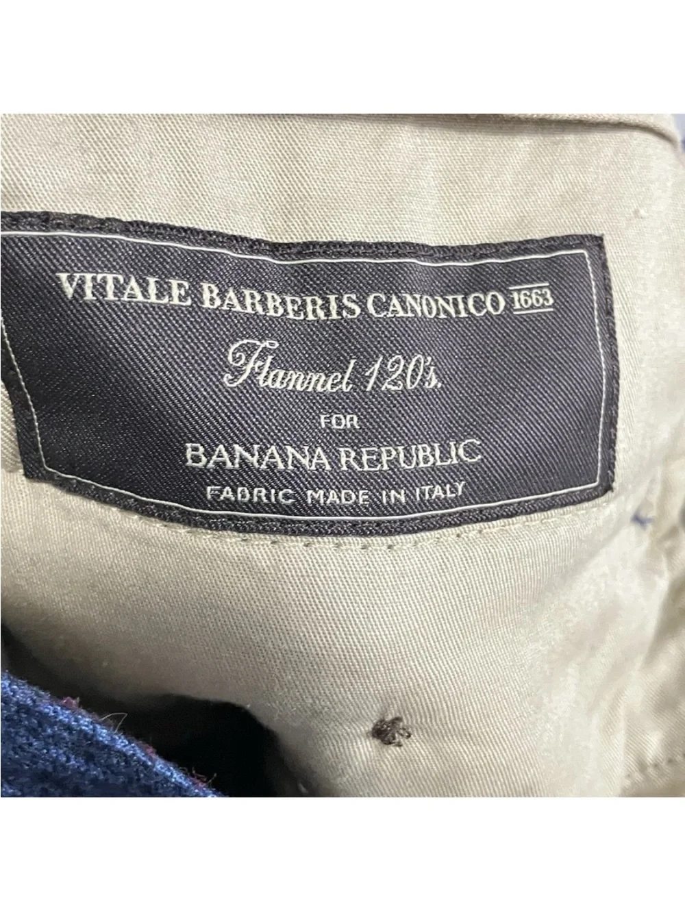 Banana Republic Slim Fit Dress Pants Blue Vitale Barberis Canonico Mens Sz 33R
